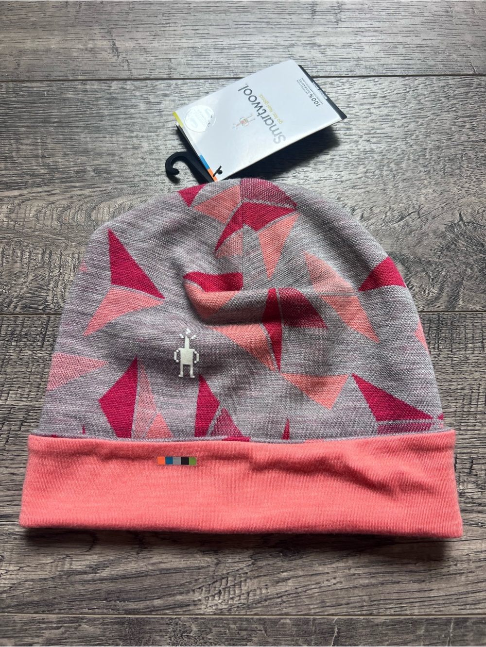 NWT Smartwool Merino 250 Pattern Cuffed Beanie Light Gray Pinwheel
